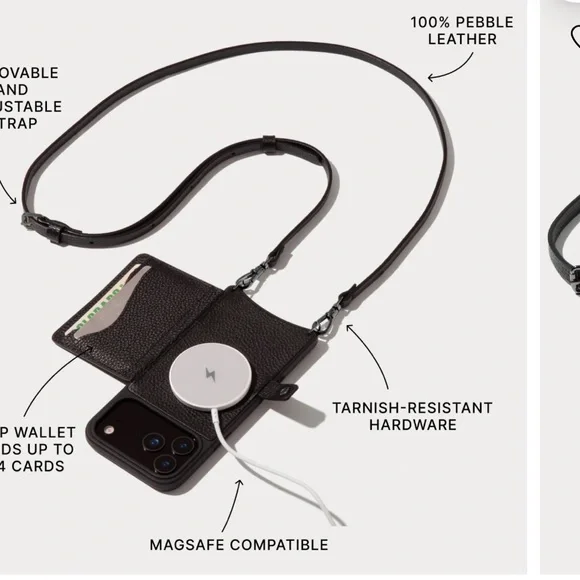 Bandolier iPhone 16 ProMax Mila Wallet Magsafe Case with Strap